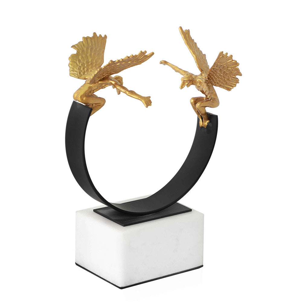 Sculpture en fer et cuivre Chérubins