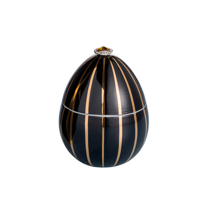 Oeuf Noir à rayures dorées 220 g