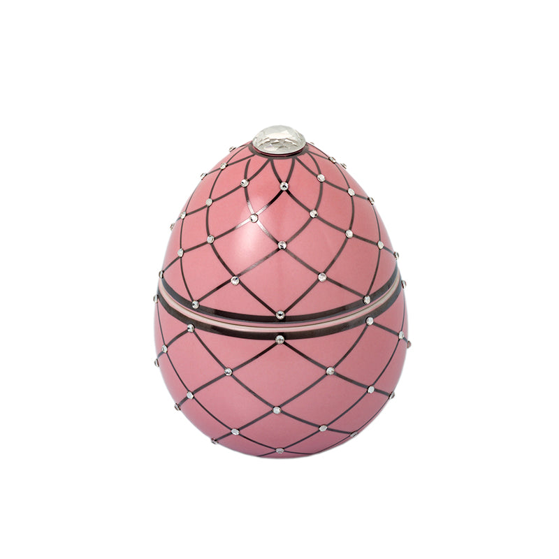 Oeuf rose à rayures argenté 220g