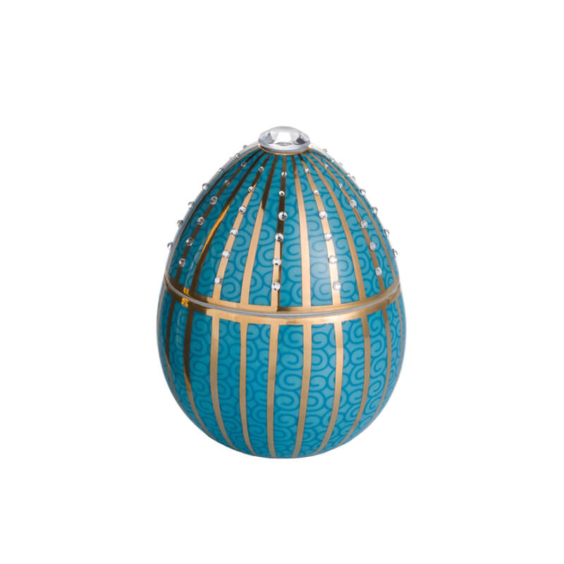 Oeuf Bleu à rayures dorées 220 g