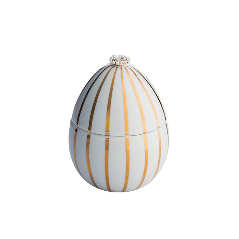 Oeuf Blanc à rayures dorées 220 g