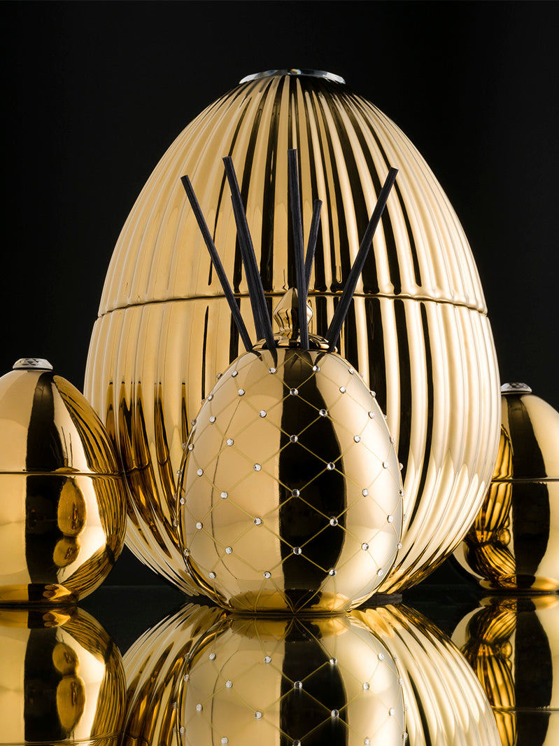 Oeuf Diffuseur Mikado Or et Cristaux 250 ml